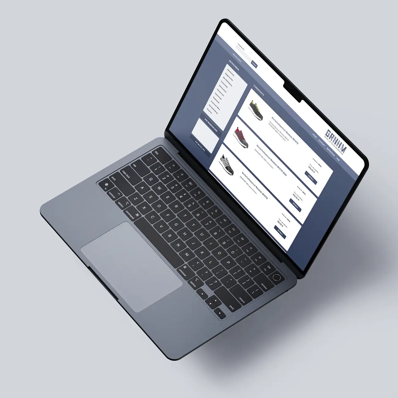 Produktübersicht in E-PROCX auf einem Laptop